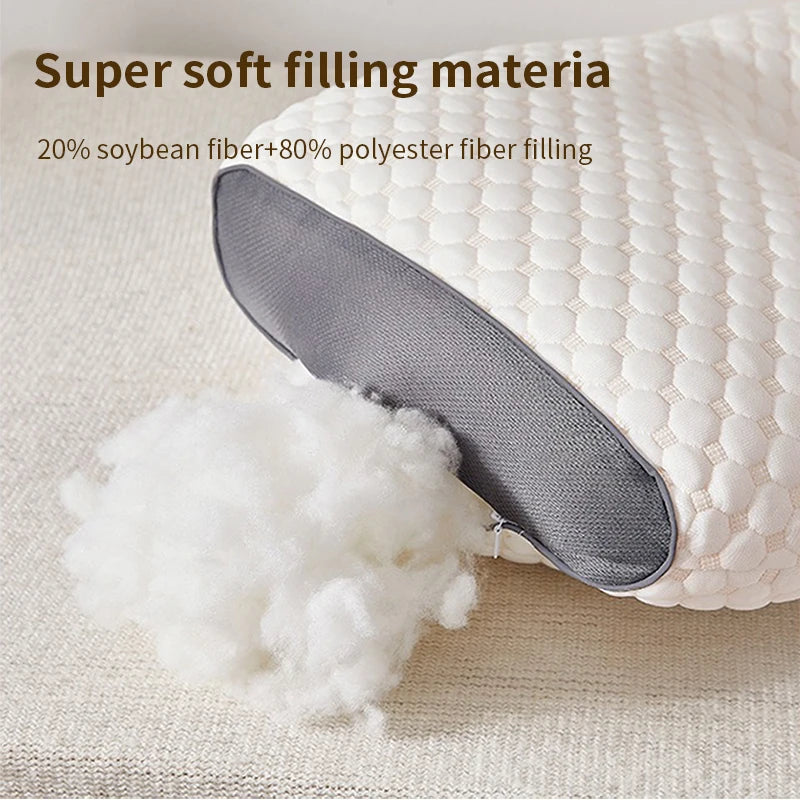 New Neck Pillow Help Sleep and Protect the Neck Cervical Orthopedic Soybean Fiber Massage Household SPA Pillow for Sleeping